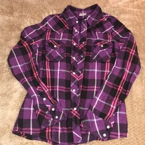 True religion pearl snap flannel